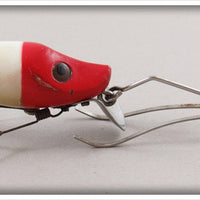 Vintage Heddon Red Head White No Snag River Runt Lure