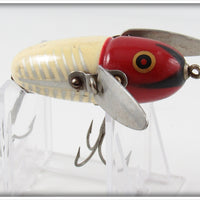 Vintage Heddon Red & White Shore Crazy Crawler Lure