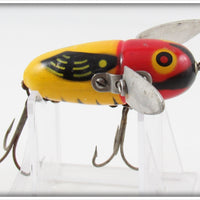 Vintage Heddon Yellow Red Head Crazy Crawler Lure