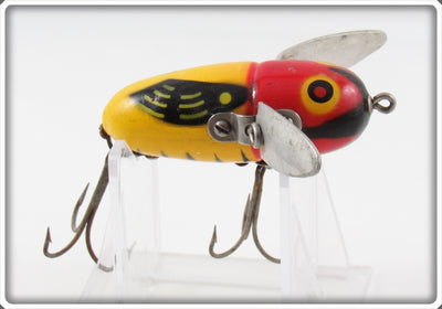 Vintage Heddon Yellow Red Head Crazy Crawler Lure