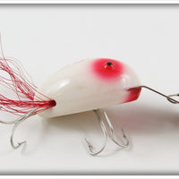 Vintage Creek Chub White & Red Plastic Dingbat Lure