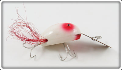 Vintage Creek Chub White & Red Plastic Dingbat Lure