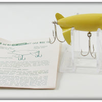 Vintage General Tackle Co Yellow Hot Canary Lure With Paper 