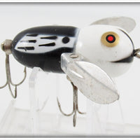 Vintage Heddon Black White Head Tiny Crazy Crawler Lure 