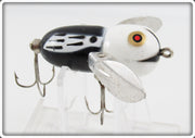 Vintage Heddon Black White Head Tiny Crazy Crawler Lure