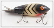 Vintage Bomber Bait Co. White Black Ribs Model 500 Lure