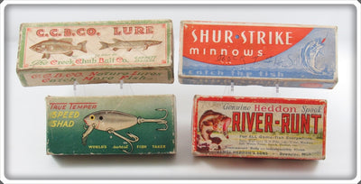 Creek Chub, Heddon, Shur Strike & True Temper Empty Box Lot Of Four