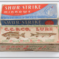 Creek Chub, Heddon, Shur Strike & True Temper Empty Box Lot Of Four