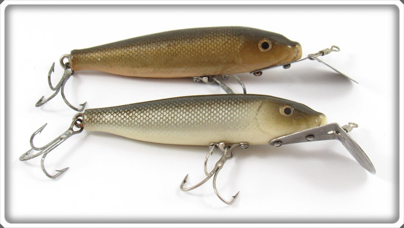Vintage Bear Creek Silver Scale & Gold Scale Sucker Minnow Lure Pair
