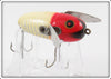 Vintage Heddon Red & White Shore Crazy Crawler Lure