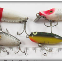 Heddon River Runt, Midget Digit & Tiny Torpedo Lot Of Four