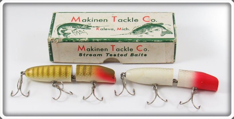 Vintage Makinen Perch & Red Head Holi Comet Lure Pair With One Box