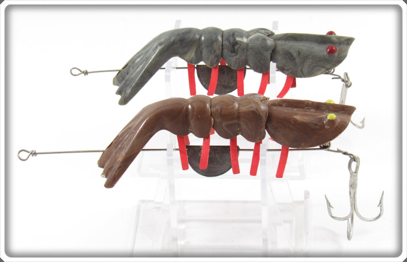 Martin Bait Co Grey Swirl & Brown Swirl Martin Shrimp Lure Pair