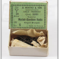 Vintage O. Mustad & Son Mudstad - Aberdeen No 6 Hooks In Box