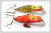 Vintage Makinen Orange Spotted & Pike Scale Wonderlure Pair