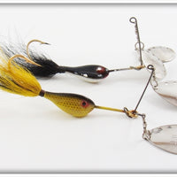 Vintage Heddon Black & Yellow Scale Twin Pal Lure Pair