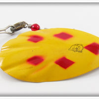 Vintage J. T. Buel Yellow & Red Dardevle Spinner Lure