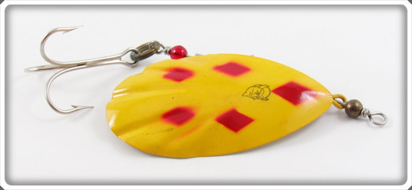 Vintage J. T. Buel Yellow & Red Dardevle Spinner Lure