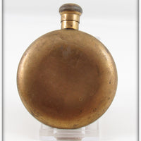 Vintage Brass Round Gun Powder Or Snuff Flask 