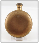 Vintage Brass Round Gun Powder Or Snuff Flask