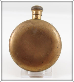 Vintage Brass Round Gun Powder Or Snuff Flask 