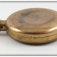 Brass Round Gun Powder Or Snuff Flask