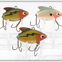Vintage Heddon Perch & Shad Sonic Lure Lot Of Three