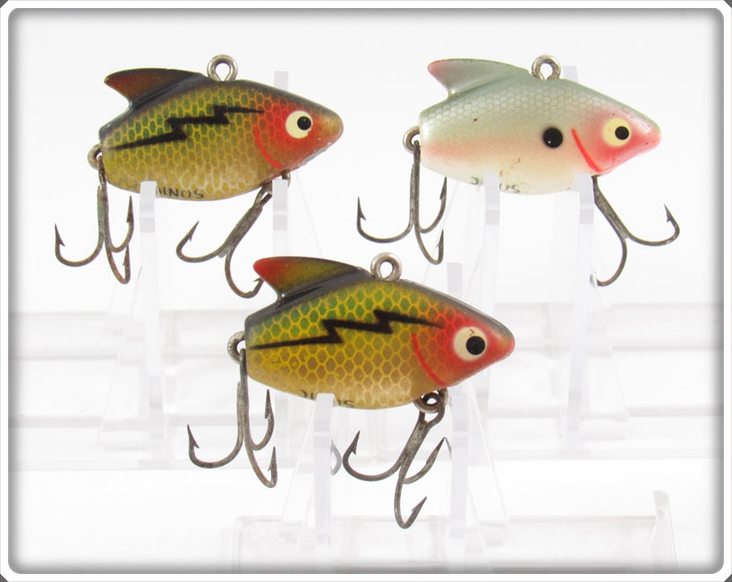 Vintage Heddon Perch & Shad Sonic Lure Lot Of Three