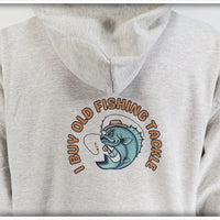 I Buy Old Fishing Tackle Ash Gray Zipper Hoodie