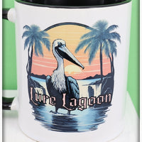 Lure Lagoon Pelican Logo Black Handle Mug