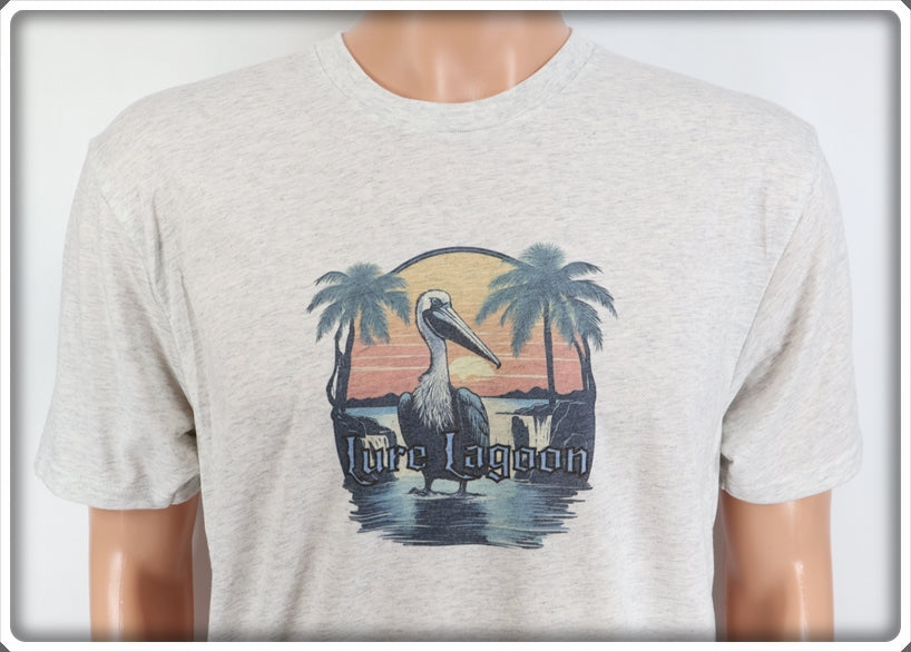 Lure Lagoon Pelican Logo Light Granite T-Shirt