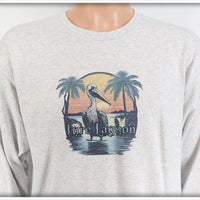 Lure Lagoon Pelican Logo Ash Gray Long Sleeve Shirt