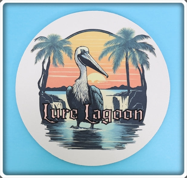 Lure Lagoon Pelican Logo Round Mouse Pad