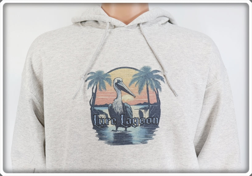 Lure Lagoon Pelican Logo Ash Gray Pullover Hoodie