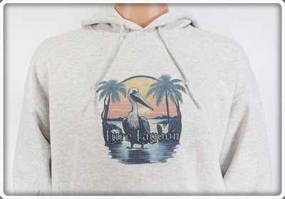 Lure Lagoon Pelican Logo Ash Gray Pullover Hoodie