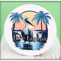 Lure Lagoon Pelican Logo Round Coaster