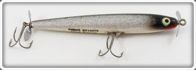 Vintage Heddon Black & Silver Wood Surface Cobra Lure 