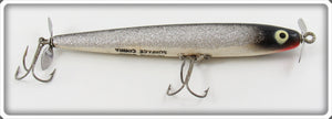 Vintage Heddon Black & Silver Wood Surface Cobra Lure 