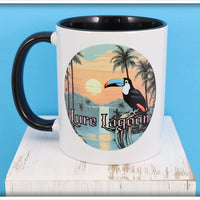 Lure Lagoon Toucan Logo Black Handle Mug