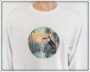 Lure Lagoon Toucan Logo Crisp White Long Sleeve Shirt