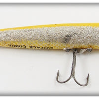 Vintage Heddon Yellow & Silver Wood Surface Cobra Lure