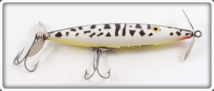 Vintage Heddon White Coachdog Dying Flutter Lure