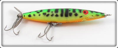 Vintage Heddon Fluorescent Green Crawdad Dying Flutter Lure