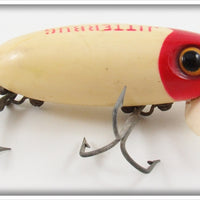 Vintage Arbogast Red Head White Plastic Lip Jitterbug Lure 