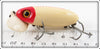 Arbogast Red Head White Plastic Lip Jitterbug