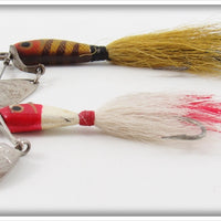 Heddon Perch & Red Head White Spin Fin Pair