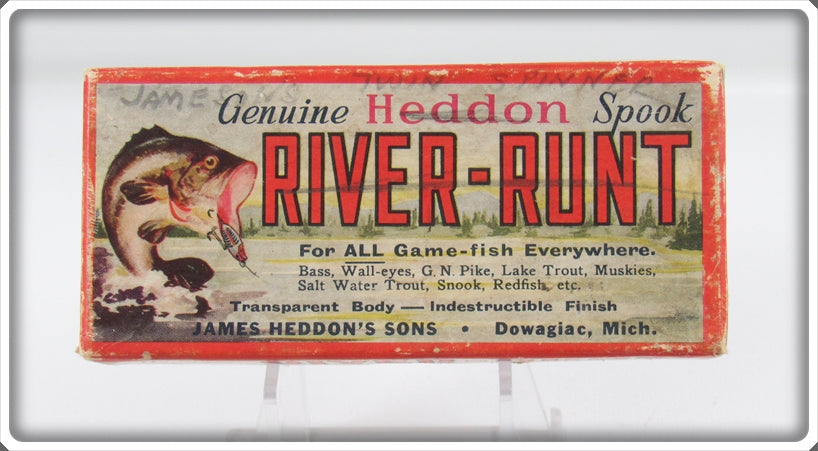 Vintage Heddon Dace River Runt Spook Sinker Empty Lure Box 9110N