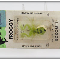 Vintage E-Z Action Products Co Froggie Popper Lure On Card