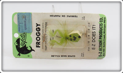 Vintage E-Z Action Products Co Froggie Popper Lure On Card