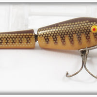 Vintage L&S Bait Co Brown & Gold Scale Opaque Eyes Bass Master Lure